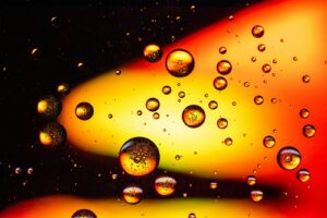 drops of water on a red and yellow background